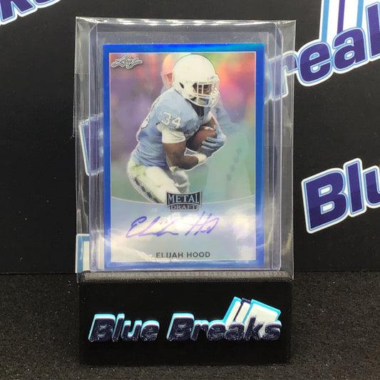 2017 Leaf Metal Draft - Elijah Hood - Blue - 17/50 - Autograph