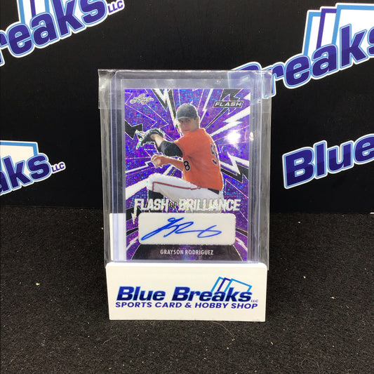 2021 Leaf Flash Flash of Brilliance purple Grayson Rodriguez auto 65/75 #FB-GR1 Orioles