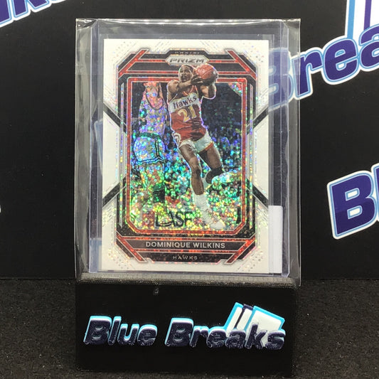 2022-23 Panini Prizm White Sparkle Dominique Wilkins #279 Hawks
