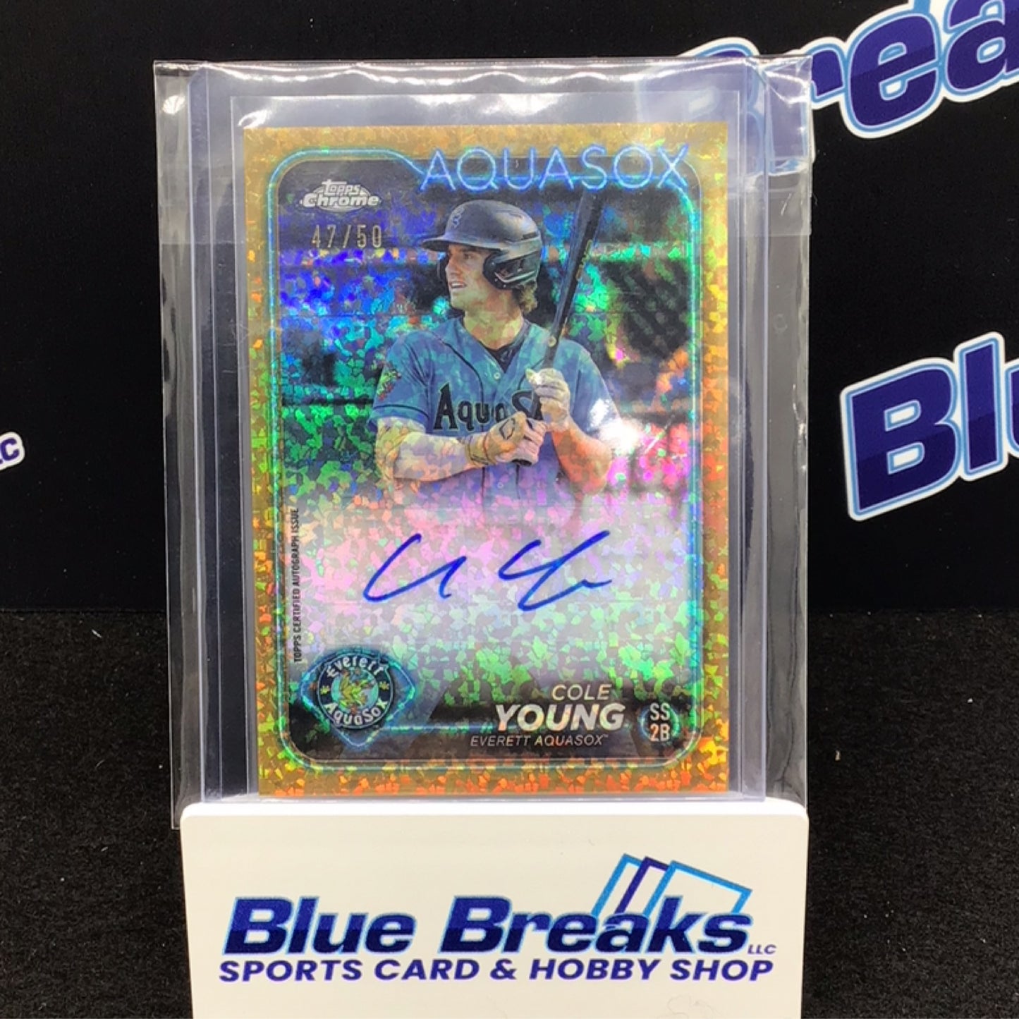 2024 Topps Pro Debut gold mini-diamonds Cole Young auto 47/50 #PDC-76 Everett Aquasox/ Seattle Mariners