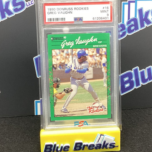 1990 Donruss Rookies - Greg Vaughn #16 PSA 9