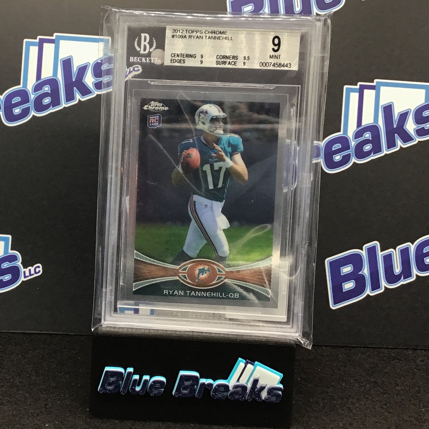 2012 Topps Chrome Ryan Tannehill RC #109 Beckett 9 Dolphins