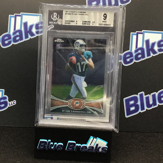 2012 Topps Chrome Ryan Tannehill RC #109 Beckett 9 Dolphins