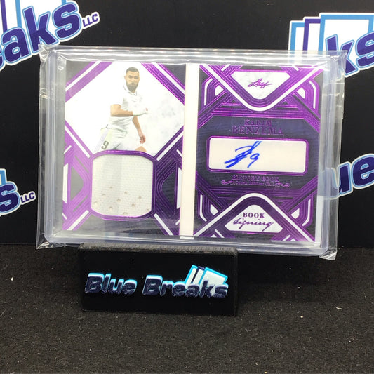 2023 Leaf History Books Sports Edition Ch 1 purple Karim Benzema relic auto 02/10 #BS-KB1 Real Madrid