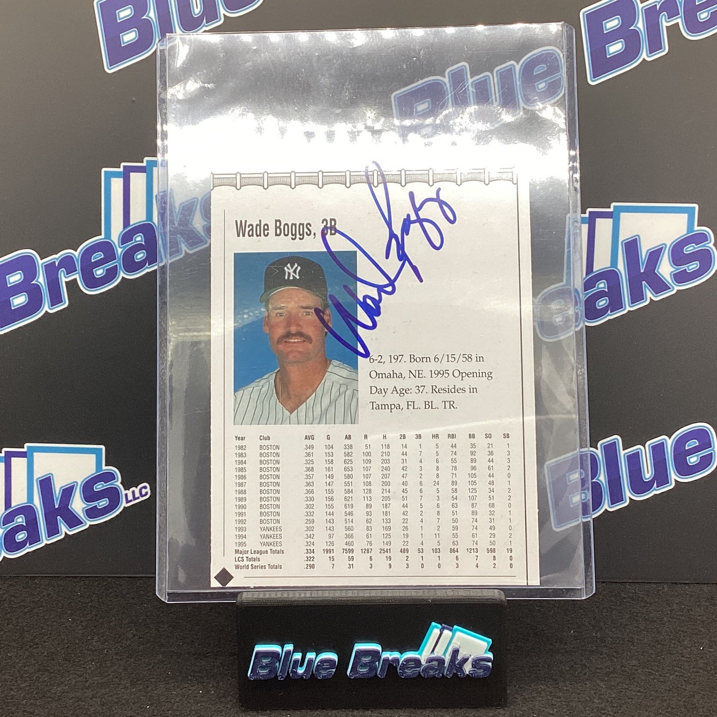Wade Boggs auto cut