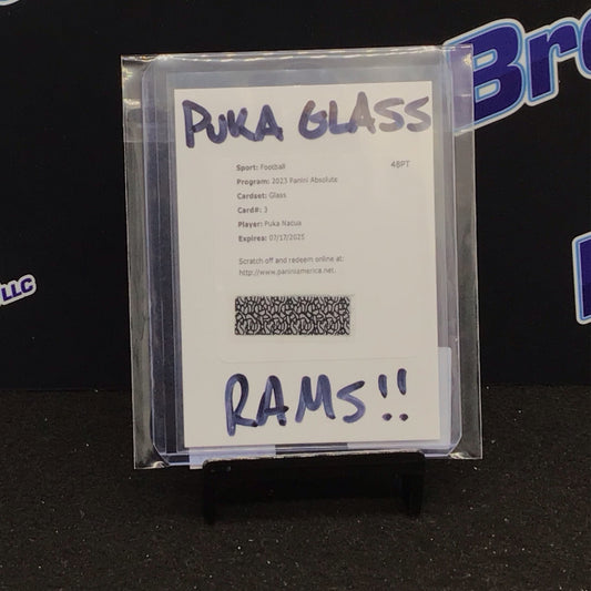 2023 Panini Absolute Glass Puka Nacua Redemption #3 Rams