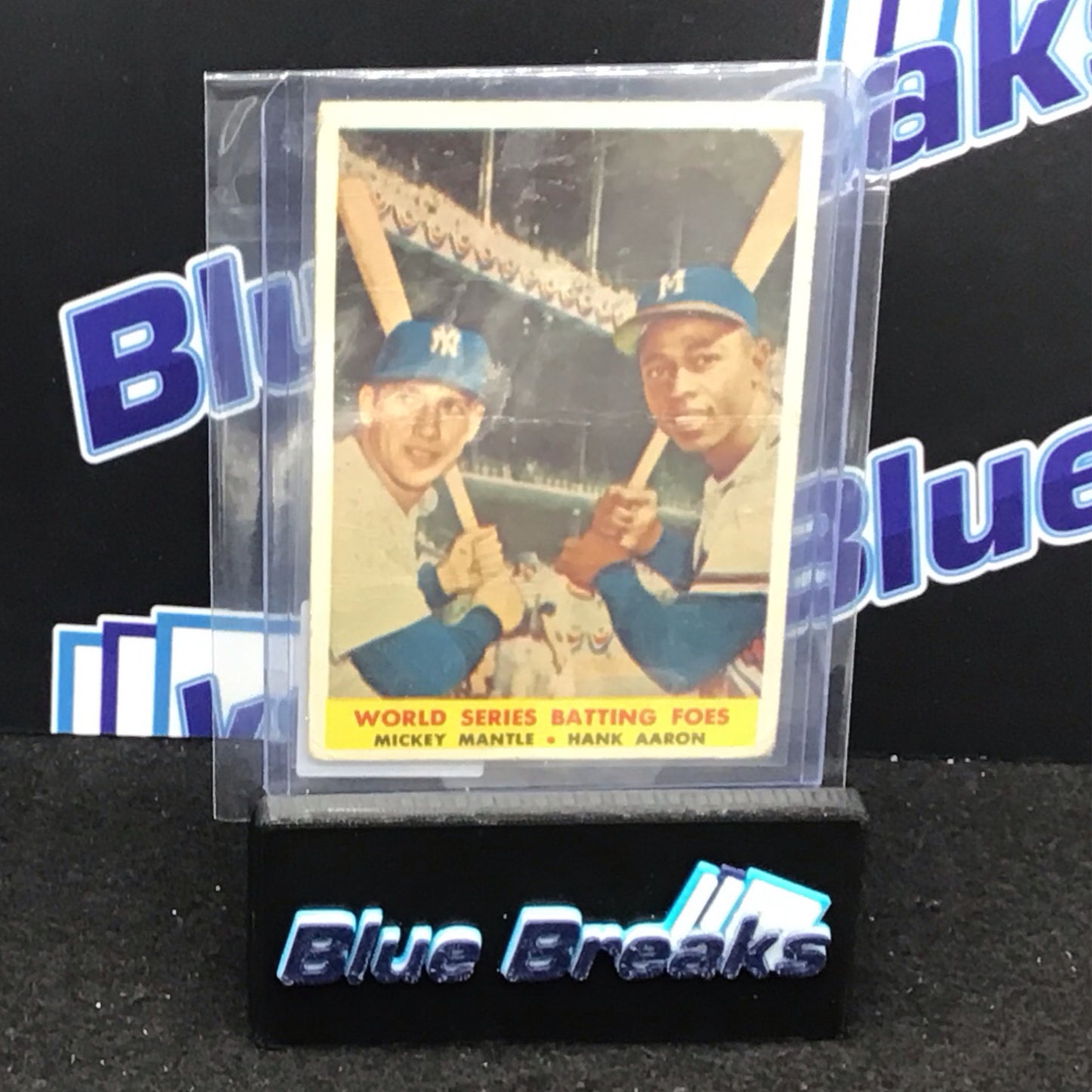 1958 Topps World Series Batting Foes Mantle & Aaron #418 Yankees Braves