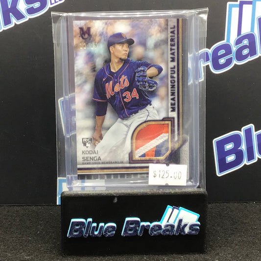 2023 Topps Museum Collection Meaningful Materials Kodai Senga RC 12/15 #MMR-KSE Mets