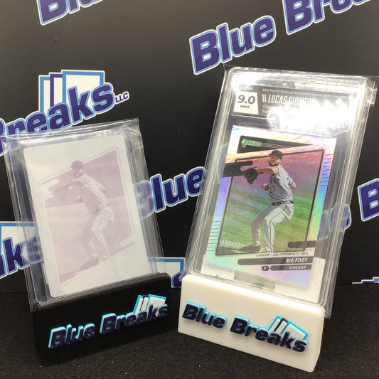 2021 Panini Donruss Variations Career State Line Lucas Giolito "Big Foot" 102/222 #90 HGA 9.0 & Printing Plate 1/1 White Sox