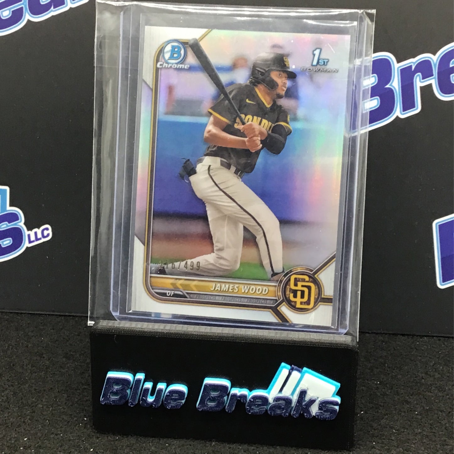 2022 Topps - Bowman Chrome Prospect - BCP-108 - James Wood - San Diego Padres - 216/499