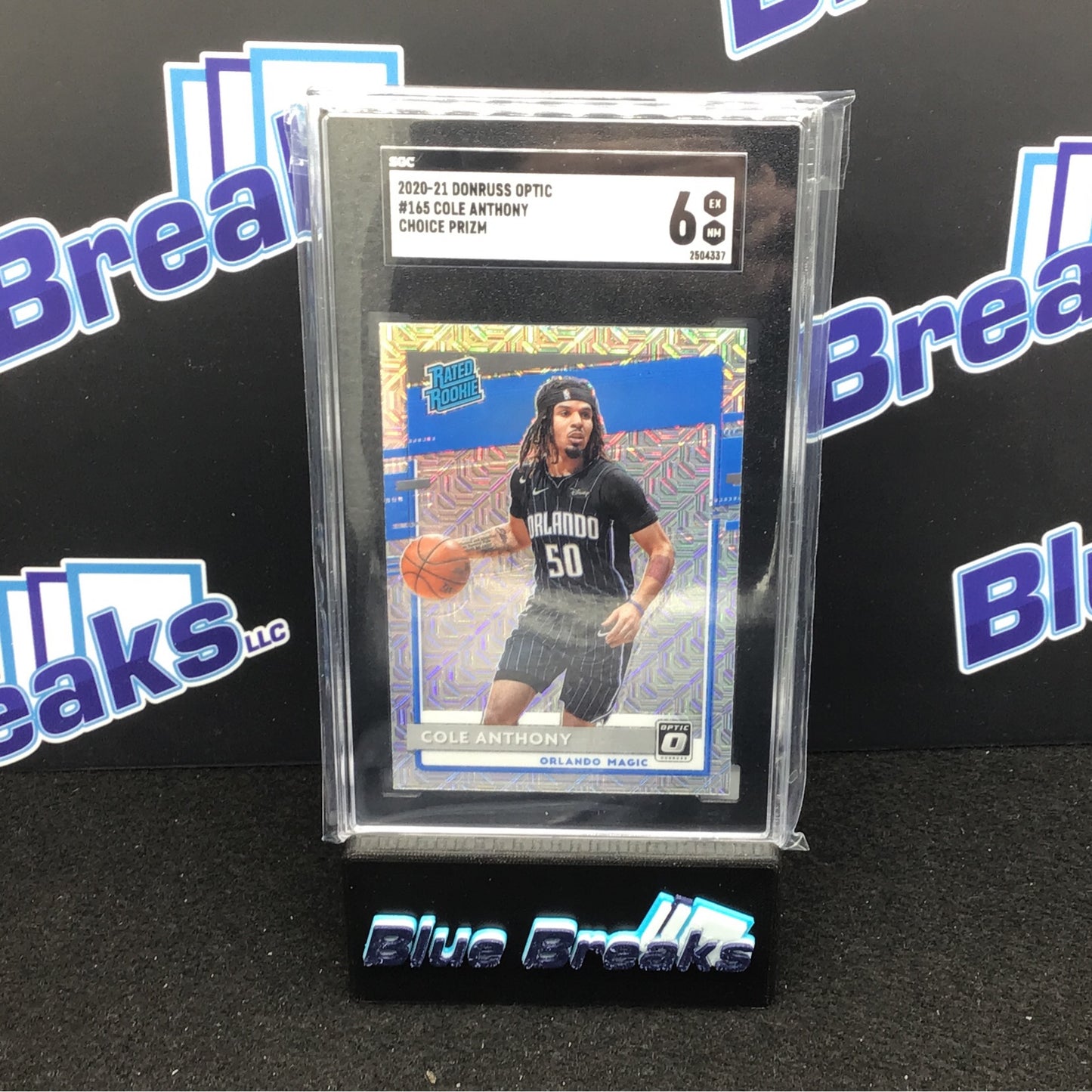 2020-21 Donruss Optic - Cole Anthony - Choice Prizm - 165 - SGC 6 - Orlando Magic