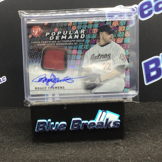 2022 Topps Pristine - Roger Clemens - Popular Demand Auto Relic Card - 1/15 - Houston Astros