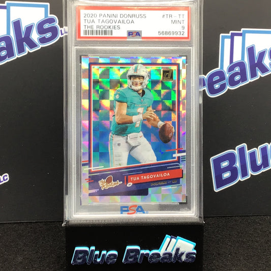 2020 Panini Donruss The Rookies Tua Tagovailoa PSA 9 Dolphins