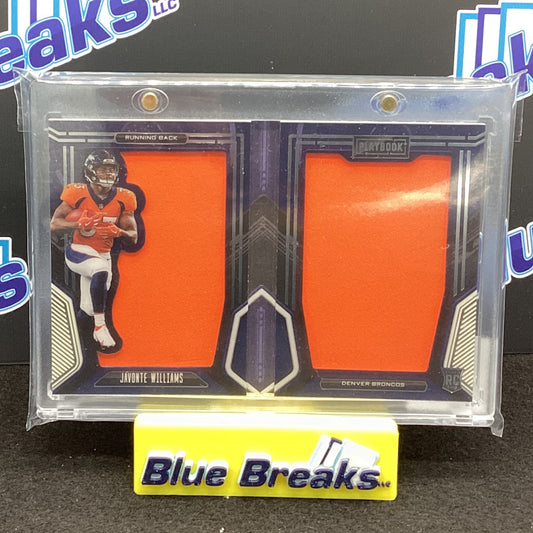 2021 Panini Playbook Rookie Jumbo Memorabilia Javonte Willaims 70/99 #RJM-JWI