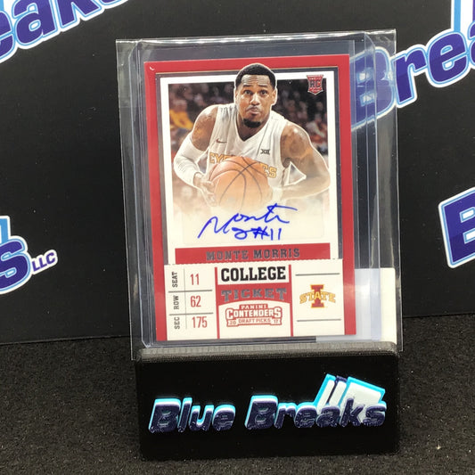 2017 Panini Contenders Draft Picks College Ticket Monte Morris auto RC #71