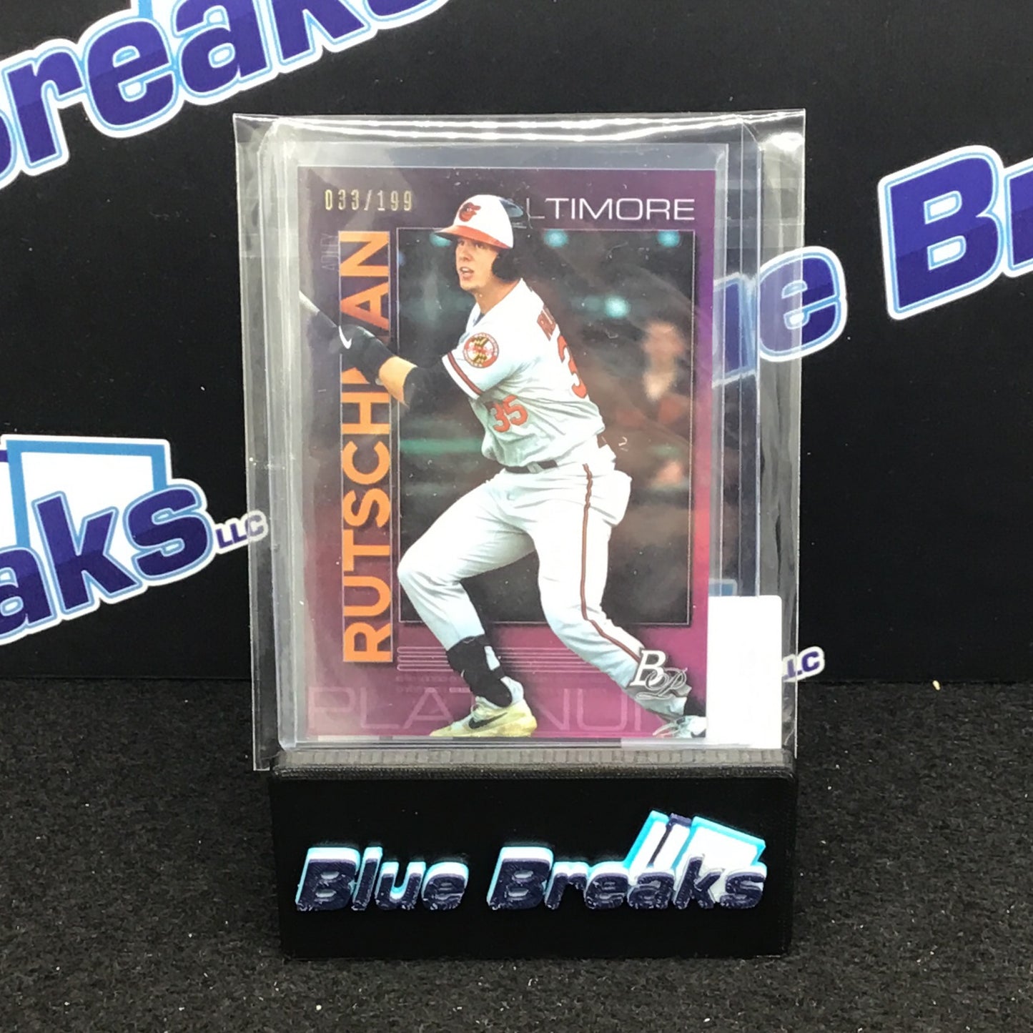 2020 Bowman Platinum Purple Adley Rutschman 033/199 #TOP-15 Baltimore