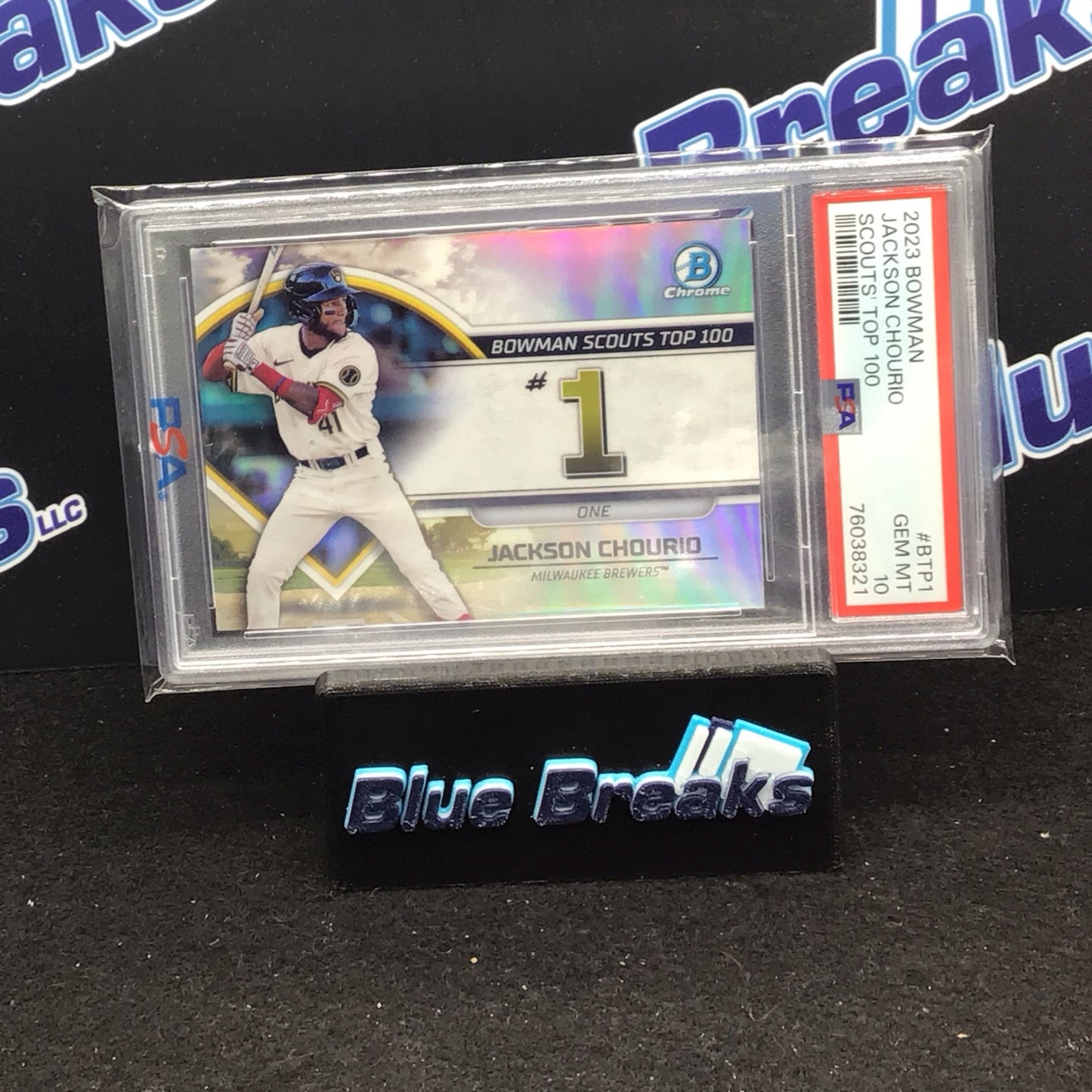 2023 Bowman Chrome Scouts Top 100 Jackson Chourio #BTP1 PSA 10 Brewers