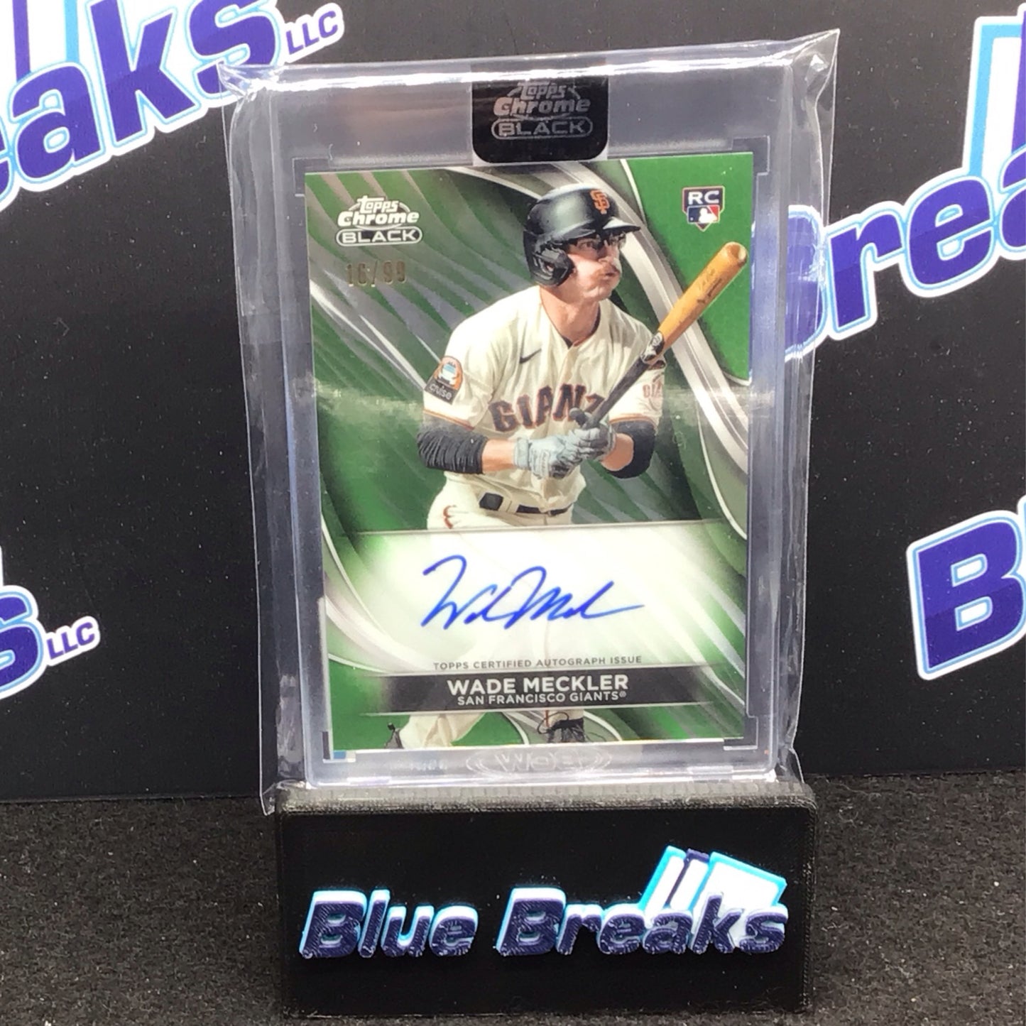 2024 Topps Chrome Black green refractor Wade Meckler auto 16/99 RC #CBA-WM Giants