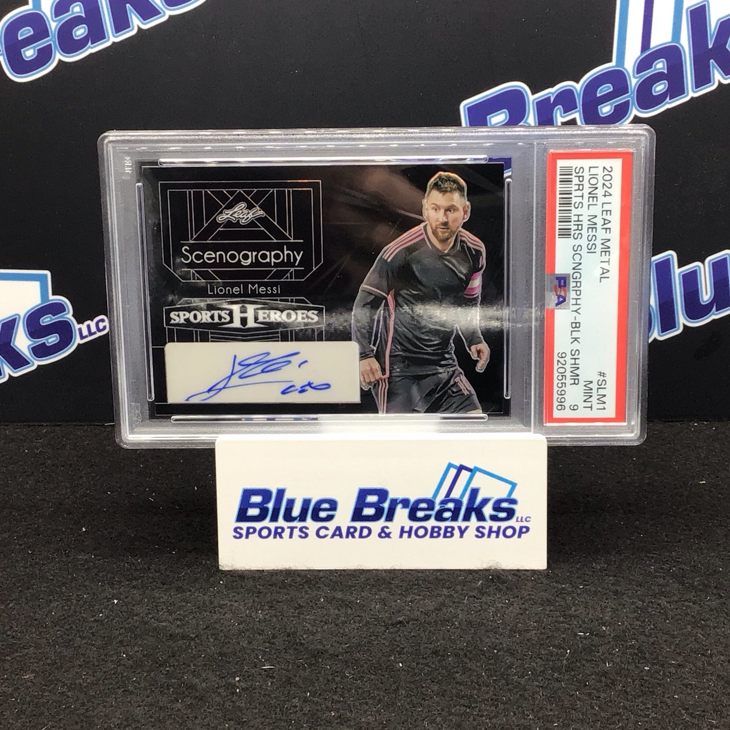 2024 Leaf Metal Sports Heroes Scenography Black Shimmer Lionel Messi 6/9 #S-LM1 PSA 9 Inter-Miami