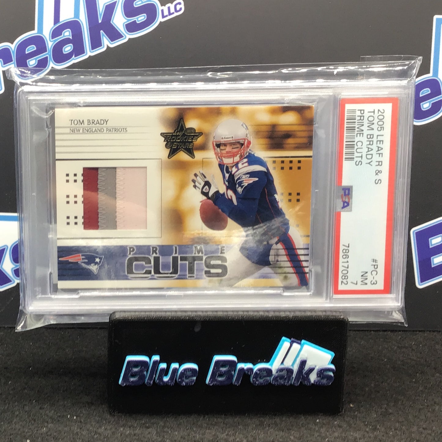 2005 Leaf Rookies & Stars - Tom Brady - Prime Cuts - New England Patriots - 6/25 - PSA 7