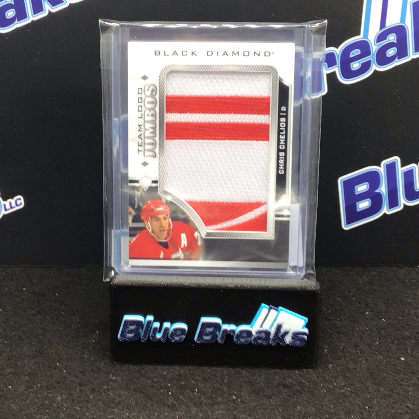 2023-24 Upper Deck Black Diamond Team Logo Jumbos Chris Chelios #TL-CC Detroit Red Wings