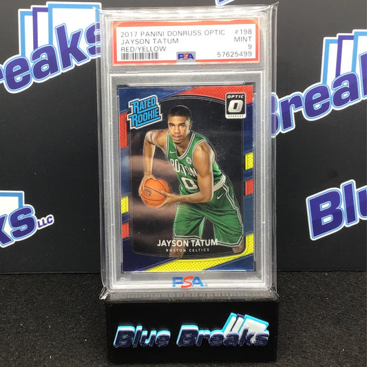 2017 Panini - Donruss Optic - Jayson Tatum - Red / Yellow - Boston Celtics - PSA 9