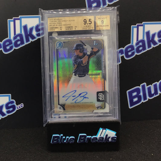 2015 Bowman - Jake Bauers - Chrome Prospect Autos - Refractors - BCAP-JB - 116/499 - BGS 9.5