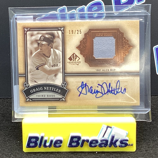 2005 Upper Deck Legendary Cuts Craig Nettles auto relic 19/25 CC-GN