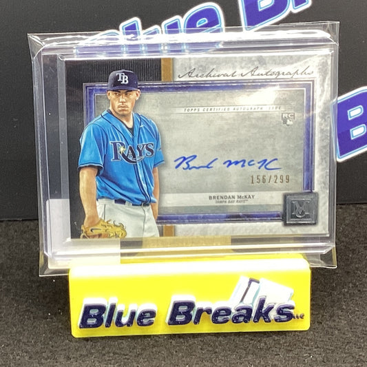 2020 Topps Museum Collection Archival Autograph Brendan McKay 156/299 AA-BM