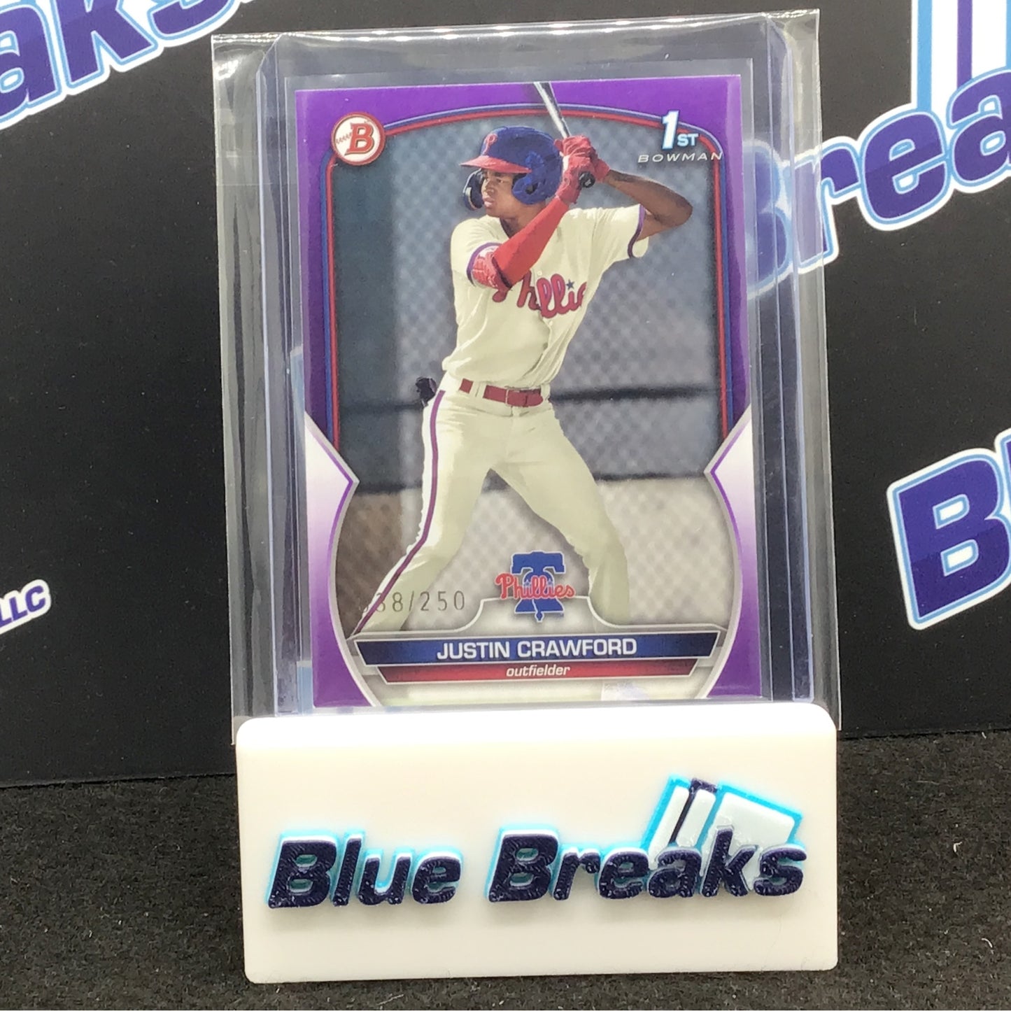 2023 Topps - Bowman Paper 1st - Purple - Justin Crawford - 38/250 - Philadelphia Phillies