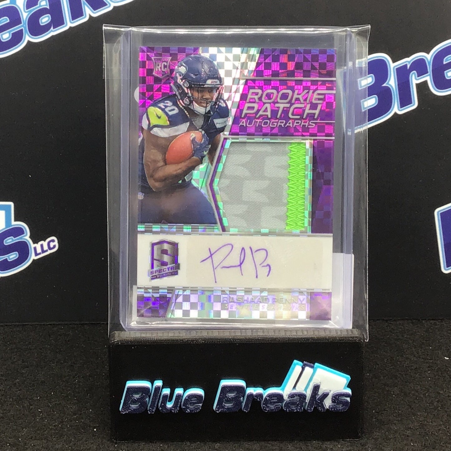 2018 Panini Spectra Rookie Patch Auto Rashaad Penny 33/50 #224 Seahawks