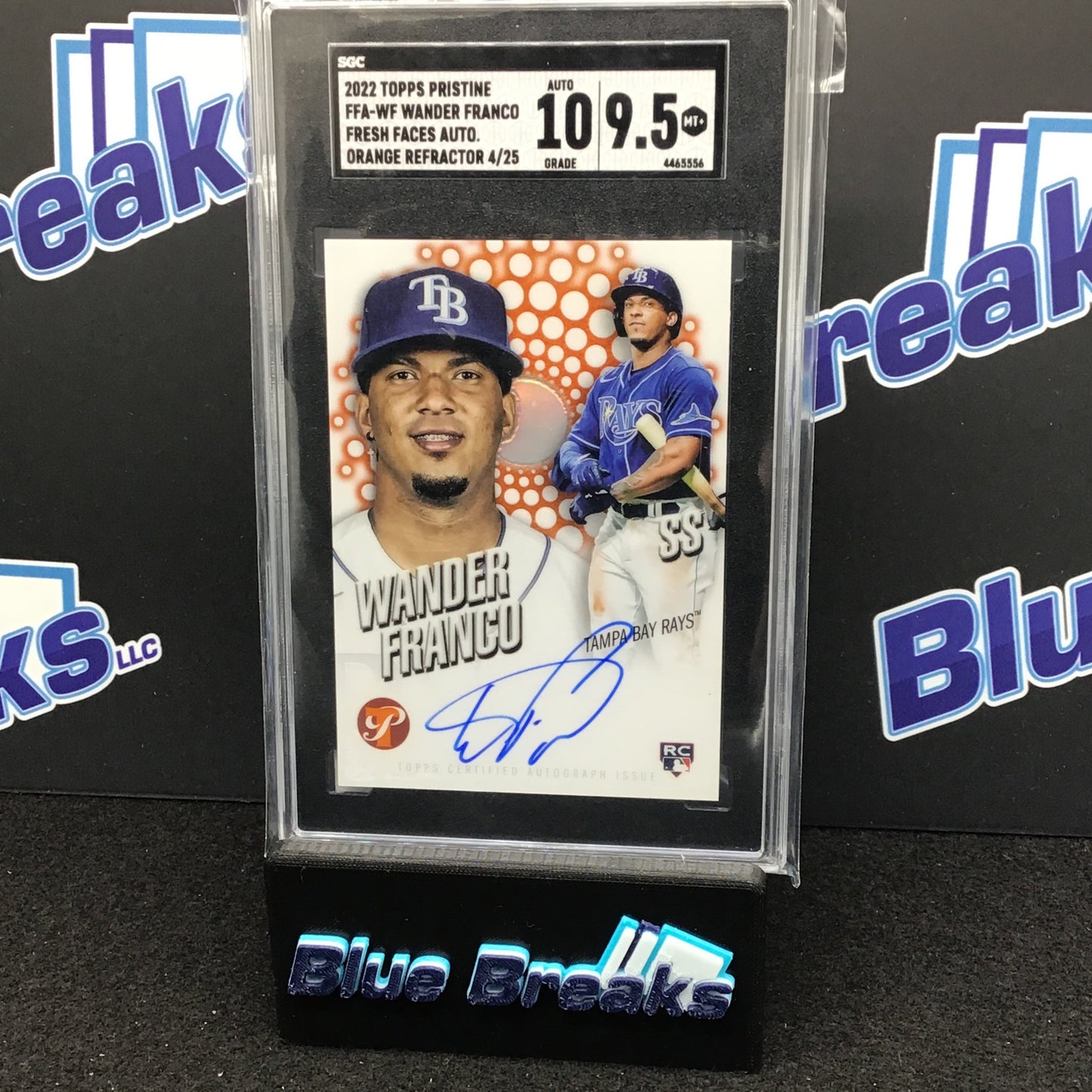 2022 Topps Pristine Orange Refractor Fresh Faces auto 4/25 RC #FFA-WF SGC 9.5/10 Rays