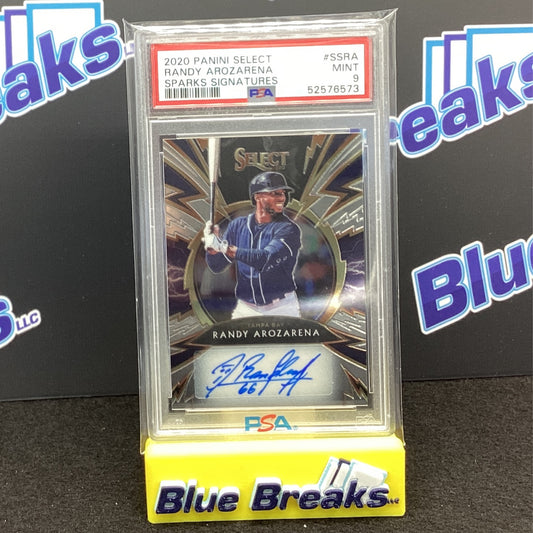 2020 Panini Select Sparks Signatures Randy Arozarena #SS-RA PSA 9 Rays