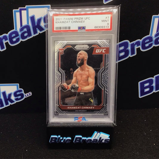 2021 Panini Prizm Khamzat Chimaev #7 PSA 9 UFC