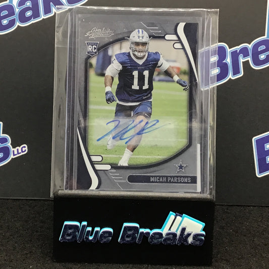 2021 Panini Absolute Micah Parsons auto RC #158 Cowboys