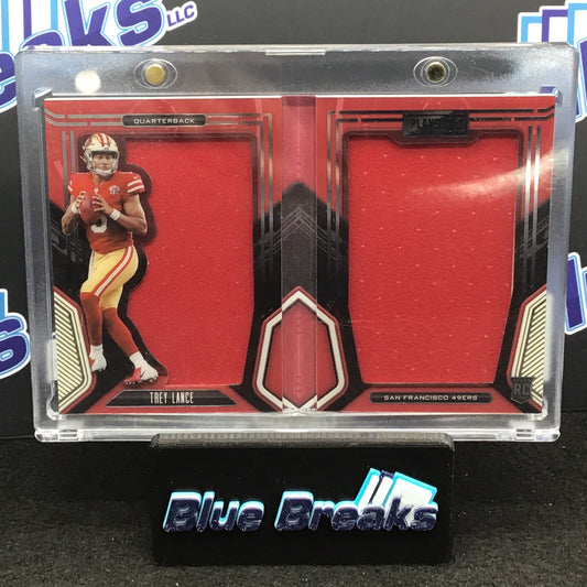 2021 Panini Playbook Trey Lance dual relic 51/99 #RJM-TLA 49ers