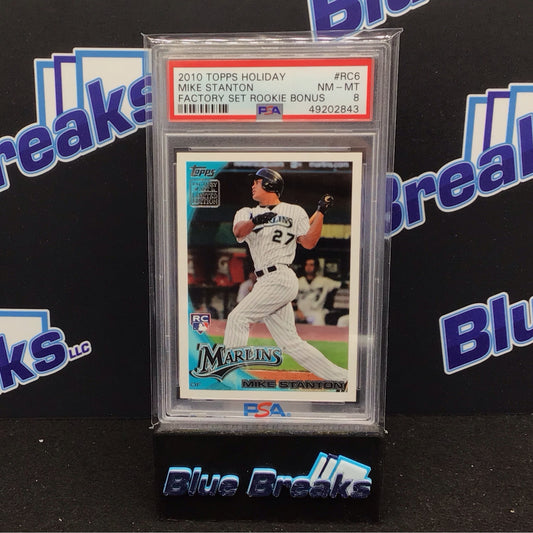 2010 Topps Holiday Factory Set Rookie Bonus Mike Stanton #RC6 PSA 8 Marlins
