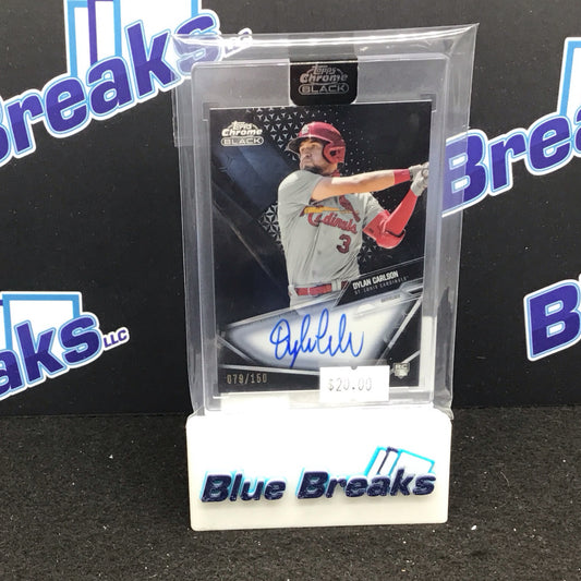 2021 Topps Chrome Black Dylann Carlson auto 079/150 #CBA-DCA Cardinals