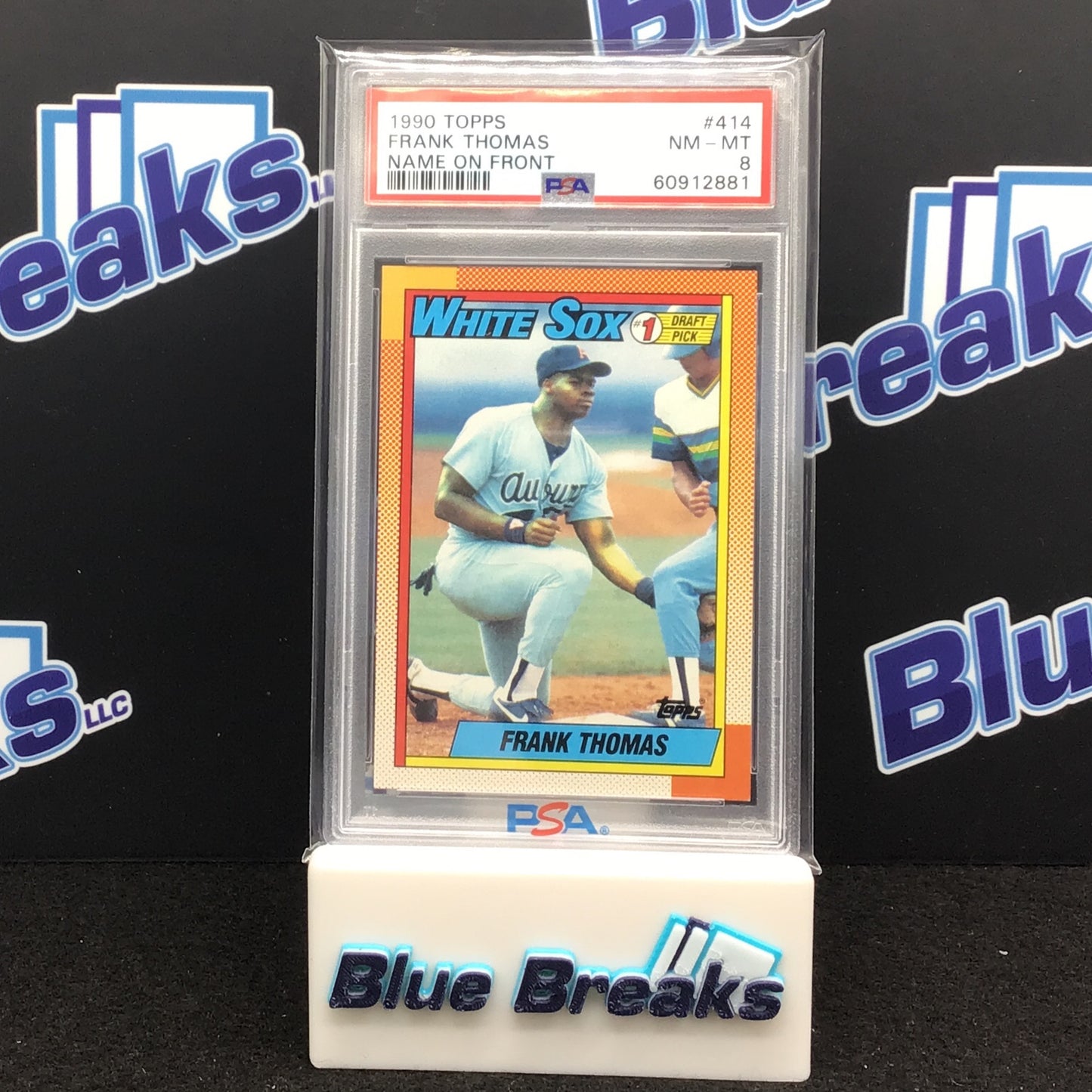 1990 Topps Name on Front Frank Thomas #414 PSA 8 White Sox