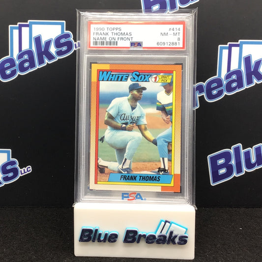 1990 Topps Name on Front Frank Thomas #414 PSA 8 White Sox
