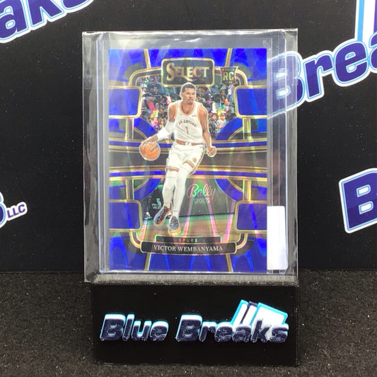 2023-24 Panini Select Blue Wave Prizm Victor Wembanyama 80/99 RC #87 Spurs