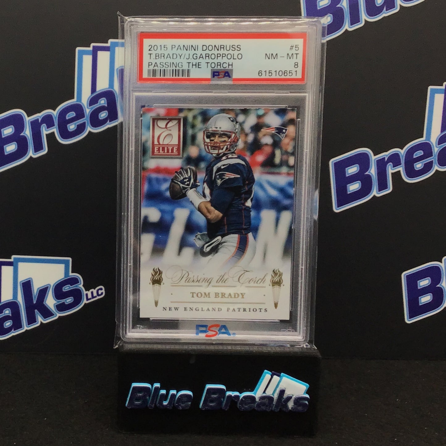 2015 Panini Donruss - Tom Brady - Jimmy Garoppolo - Passing the Torch - #5 - New England Patriots - PSA 8