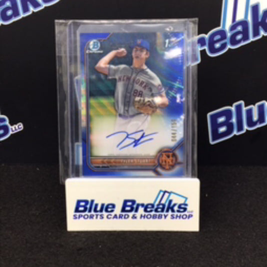 2022 Bowman Chrome 1st Bowman blue wave Tyler Stuart auto 044/150 #CDA-TST Mets