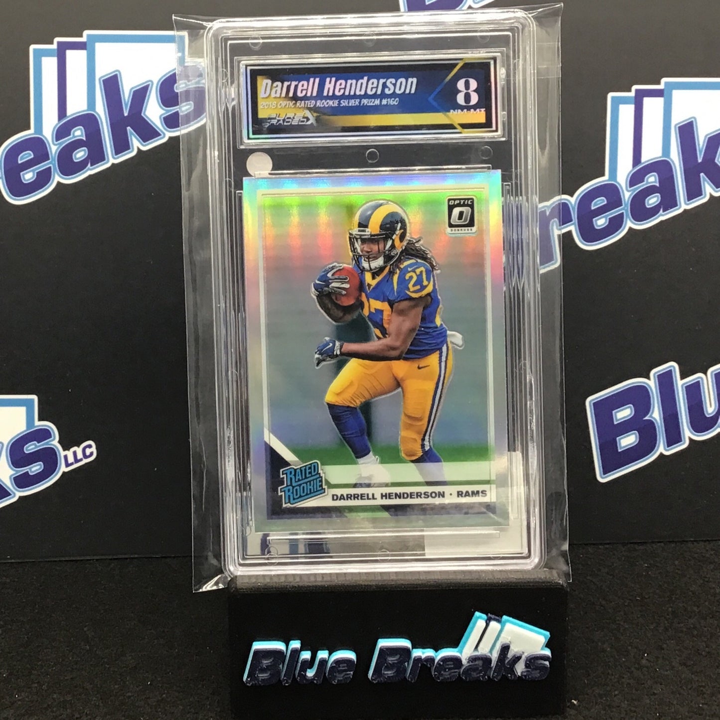 2019 Panini Donruss Optic Rated Rookie Silver Prizm Darrell Henderson #160 Pure Graded X 8 Rams