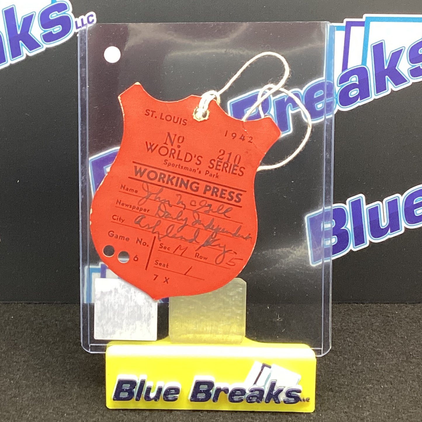 1942 World Series Press Pass