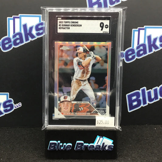 2023 Topps Chrome Refractor Gunnar Henderson #2 SGC 9 Orioles