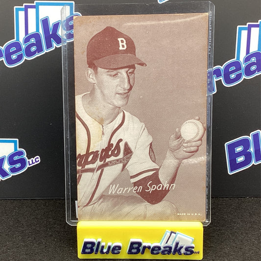 1947 - 1966 Exhibit Card Warren Spahn "B on Cap"