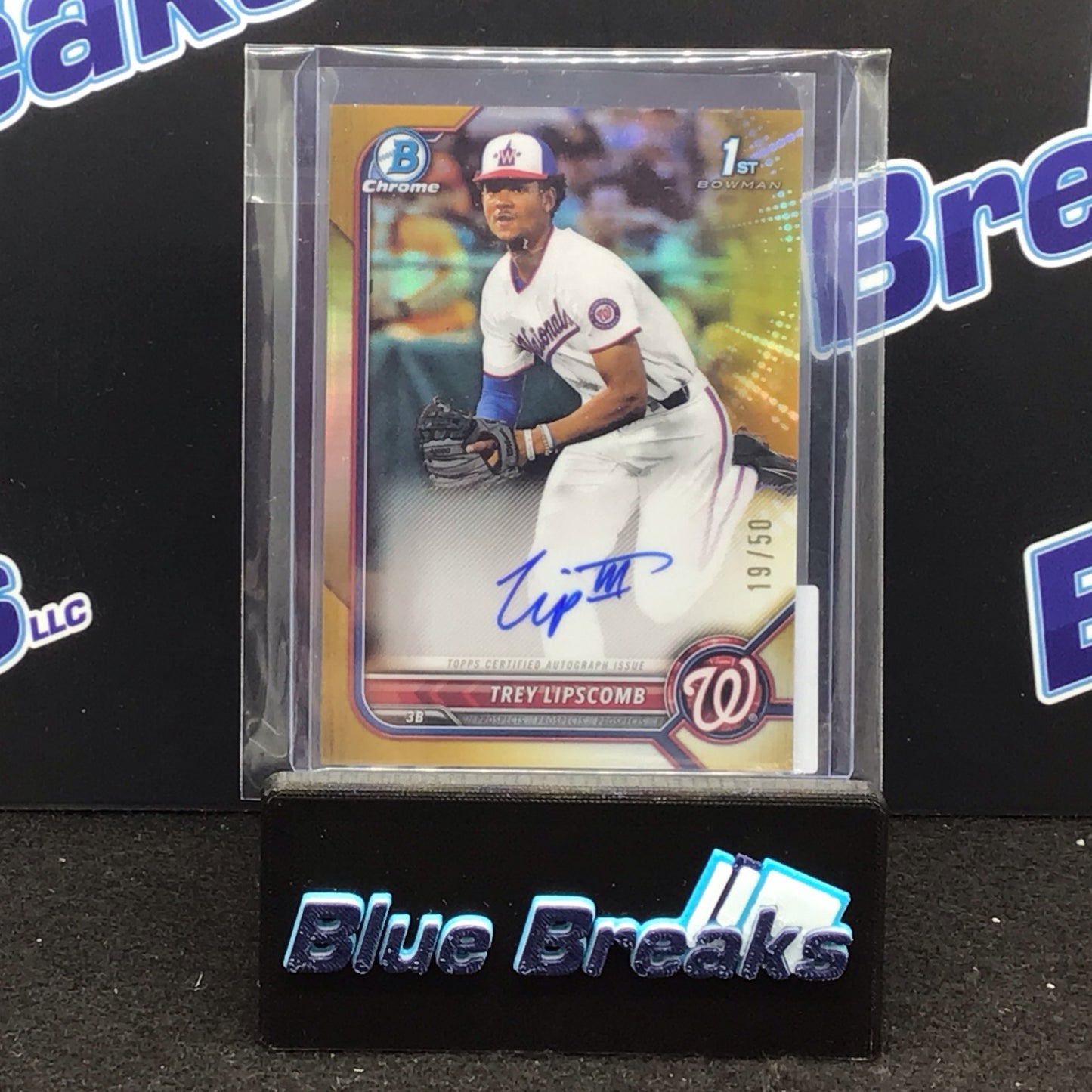 2022 Bowman Chrome 1st Bowman gold Trey Lipscomb auto 19/50 #CDA-TLB Nationals