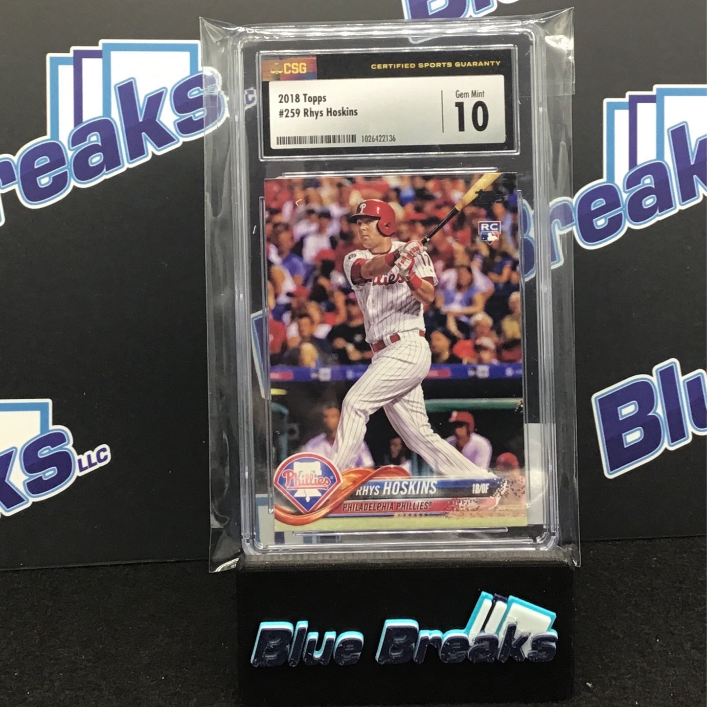 2018 Topps Rhys Hoskins #259 CSG 10 Phillies