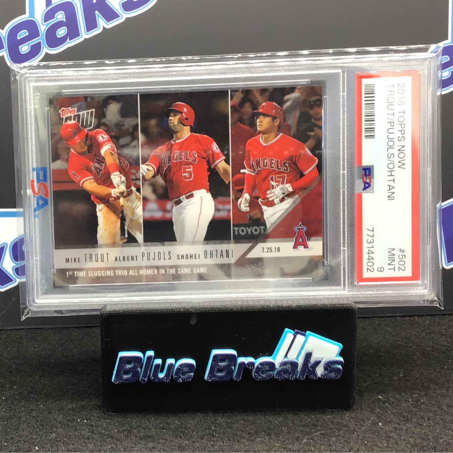 2018 Topps Now - Trout / Pujols / Ohtani - PSA 9 - #502